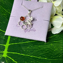 Load image into Gallery viewer, Amber Bee Honeycomb 925 Sterling Silver Pendant
