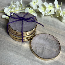 Load image into Gallery viewer, Stunning Rose Quartz Round Coaster / Charging Plate - Set of 4
