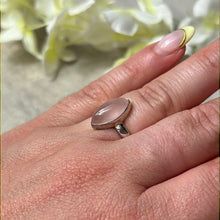 Load image into Gallery viewer, Rose Quartz 925 Silver Ring -  Size L - L 1/2
