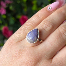 Load image into Gallery viewer, Adjustable Purple Jade Jadeite 925 Sterling Silver Ring
