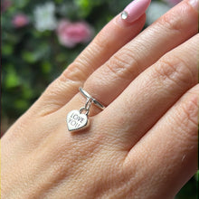 Load image into Gallery viewer, LOVE YOU Heart Dangle - 925 Sterling Silver Ring
