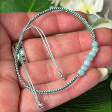 Load image into Gallery viewer, Crystal Facet 7 Bead - Rope Thread Cord Adjustable Bracelet with sterling 925 silver beads
