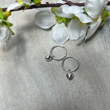 Load image into Gallery viewer, Mini Puff Heart Huggie Hoops -  925 Sterling Earrings
