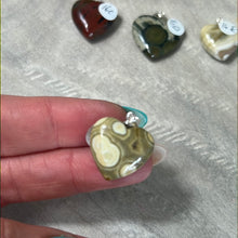 Load image into Gallery viewer, Ocean Jasper 925 Sterling Silver Heart Pendant
