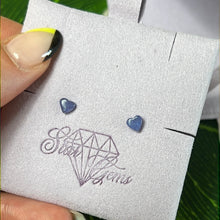 Load image into Gallery viewer, Mini Tanzanite Heart 925 Sterling Studs
