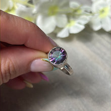 Load image into Gallery viewer, Mystic Fire Topaz Facet 925 Silver Ring - Size L 1/2 - M
