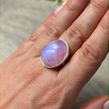 Load image into Gallery viewer, Pink Moonstone 925 Silver Ring -  Size R 1/2 - S
