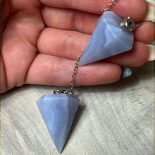 Load image into Gallery viewer, Blue Lace Agate Pendulum / Dowser

