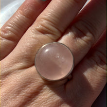 Load image into Gallery viewer, AA Rose Quartz 925 Sterling Silver Ring -  Size P 1/2
