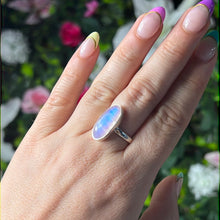 Load image into Gallery viewer, Pink Moonstone 925 Silver Ring -  Size O
