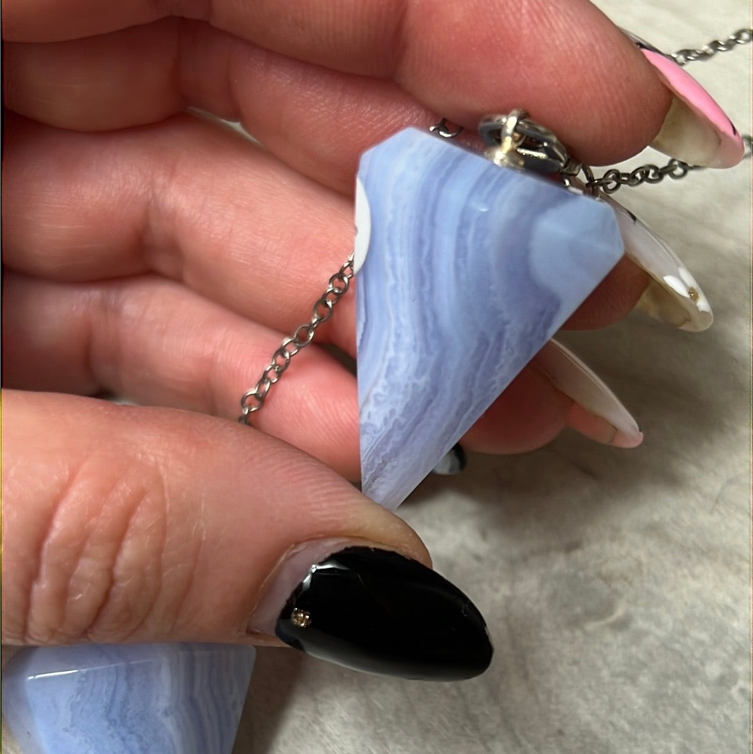 Blue Lace Agate Pendulum / Dowser