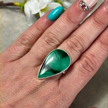 Load image into Gallery viewer, Malachite 925 Silver Ring -  Size P 1/2
