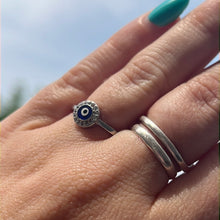 Load image into Gallery viewer, Evil Eye Adjustable 925 Sterling Silver Ring

