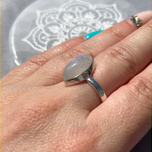 Load image into Gallery viewer, AA Rainbow Moonstone 925 Sterling Silver Ring - Size N 1/2 - O
