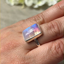 Load image into Gallery viewer, Pink Moonstone 925 Silver Ring -  Size S
