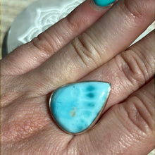 Load image into Gallery viewer, Larimar 925 Silver Ring -  Size R 1/2 - S
