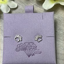 Load image into Gallery viewer, CZ Paw Studs 925 Sterling Silver Earrings
