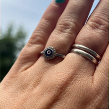 Load image into Gallery viewer, Evil Eye Adjustable 925 Sterling Silver Ring
