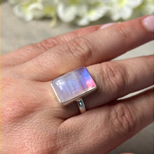 Load image into Gallery viewer, Pink Moonstone 925 Silver Ring -  Size S
