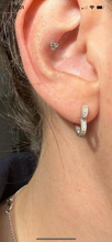 Load image into Gallery viewer, Diamante Sterling Heart Huggie - 925 Sterling Earrings
