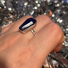 Load image into Gallery viewer, Lapis Coffin 925 Silver Ring -  Size N 1/2
