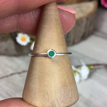Load image into Gallery viewer, Dinky Emerald Stacker 925 Sterling Silver Ring
