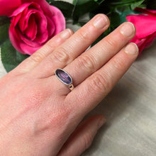 Load image into Gallery viewer, Facet Amethyst 925 Sterling Silver Ring -  Size P 1/2
