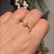 Load image into Gallery viewer, Dainty Pink Opal 925 Silver Ring -  Size T 1/2
