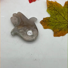 Load image into Gallery viewer, Green Flower Agate Hamsa
