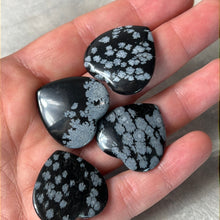 Load image into Gallery viewer, Snowflake Obsidian Thin Heart
