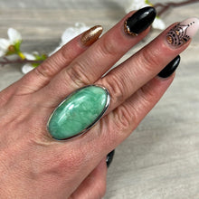 Load image into Gallery viewer, Chrysoprase 925 Sterling Silver Ring -  Size R 1/2
