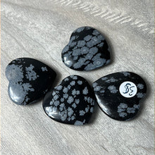 Load image into Gallery viewer, Snowflake Obsidian Thin Heart
