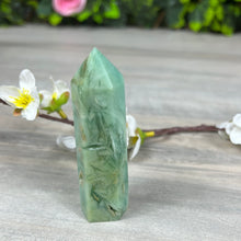 Load image into Gallery viewer, Green Opalised Fluorite Tower Point
