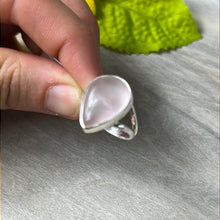 Load image into Gallery viewer, Rose Quartz 925 Silver Ring -  Size N - N 1/2
