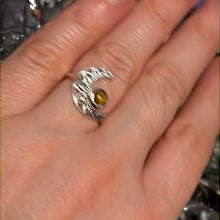 Load image into Gallery viewer, Tigers Eye Delicate Moon 925 Silver Ring -  Size N 1/2 - O
