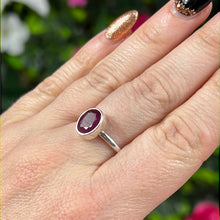 Load image into Gallery viewer, Natural Facet Ruby 925 Sterling Silver Ring - Size O
