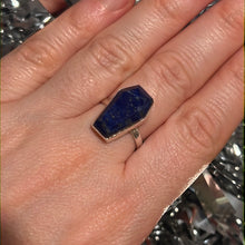 Load image into Gallery viewer, Lapis Coffin 925 Silver Ring -  Size N 1/2
