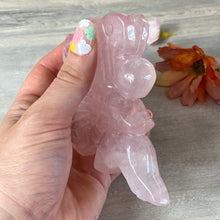 Load image into Gallery viewer, XL Sitting Rose Quartz Fairy Handcarved
