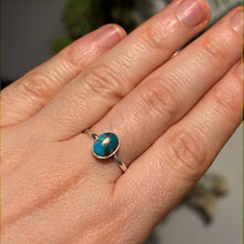 Load image into Gallery viewer, Dainty Copper Turquoise 925 Silver Ring -  Size O 1/2
