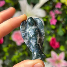 Load image into Gallery viewer, Small Blue Moss Agate Druzy Angel
