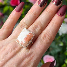 Load image into Gallery viewer, Pink Scolescite 925 Silver Ring -  Size O
