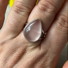 Load image into Gallery viewer, Rose Quartz 925 Silver Ring -  Size N - N 1/2
