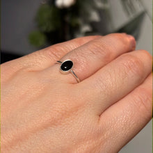 Load image into Gallery viewer, Dainty Black Onyx 925 Silver Ring -  Size J 1/2 - K
