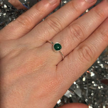 Load image into Gallery viewer, Dainty Malachite 925 Silver Ring -  Size N - N 1/2
