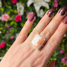 Load image into Gallery viewer, Pink Scolescite 925 Silver Ring -  Size O
